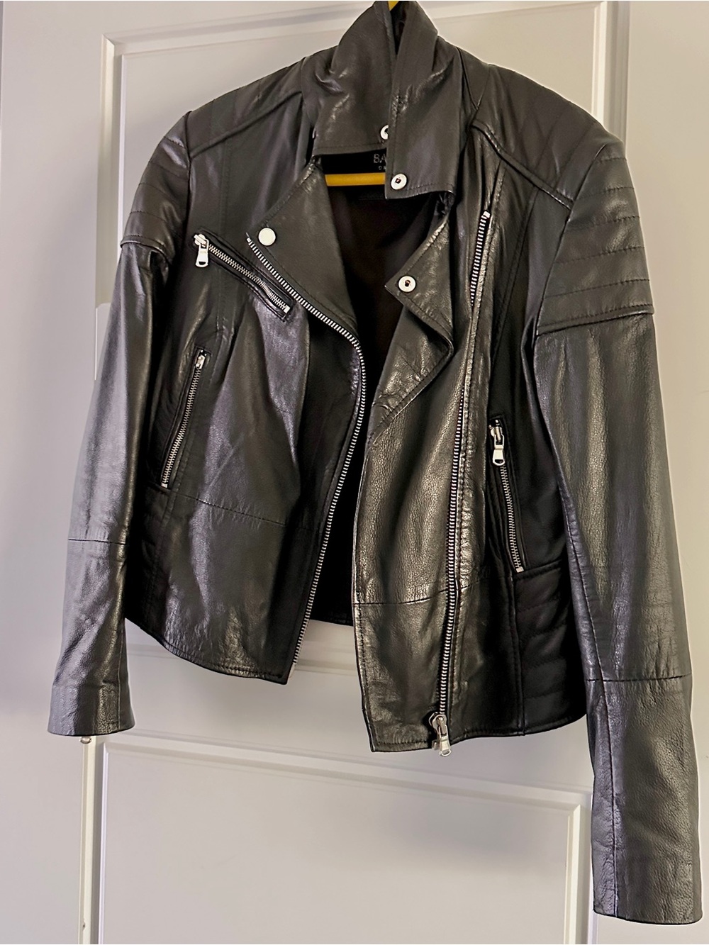 Barney's Originals Clara genuine leather spring/fall biker moto jacket 10/S
